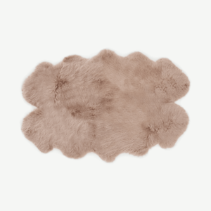 Helgar Quad 100% Sheepskin Rug, Large 105 x 170 cm, Sandstone