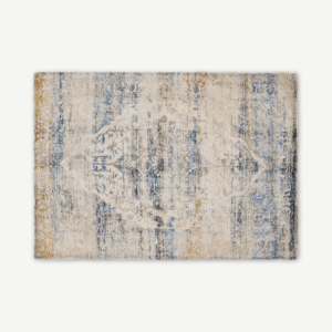 Ilyass Moroccan Style Rug, Large 160 x 230cm, Navy & Antique Gold