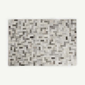 Parquet Hide Rug, Extra Large 200 x 300cm, Tonal Grey