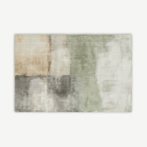 Rimoldi Painterly Tufted Rug, Large 160x230cm, Soft Grey & Green