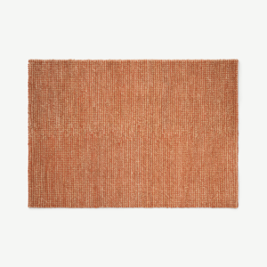 Mumbi Textured Rug, Extra Large 200 x 300 cm, Terracotta Wool & Jute