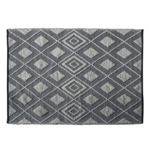 Freya Medium Fabric Upholstered Rug In Black Natural