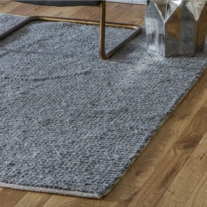 Imposta Polyster And Wool Fabric Rug In Grey
