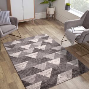 Spirit 120x170cm Triangle Design Rug In Grey