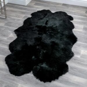 Ladson Quad Sheepskin Rug In Black