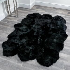 Ladson Sextuple Sheepskin Rug In Black