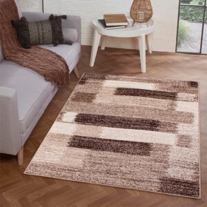 Spirit 120x170cm Mosaic Design Rug In Brown And Beige