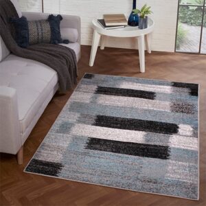 Spirit 120x170cm Mosaic Design Rug In Grey And Teal