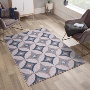 Spirit 66x230cm Star Design Rug In Navy