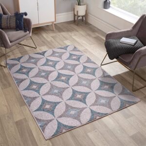 Spirit 80x150cm Star Design Rug In Teal