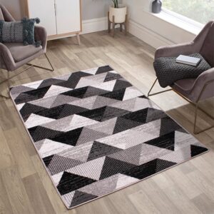 Spirit 80x150cm Triangle Design Rug In Black